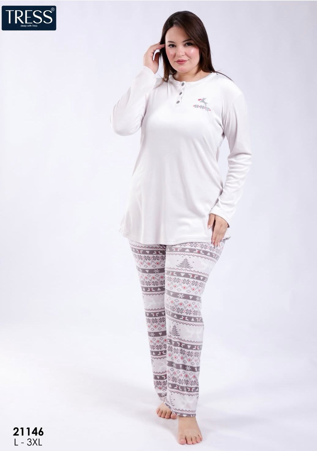 Pyjama manche longue grand taille