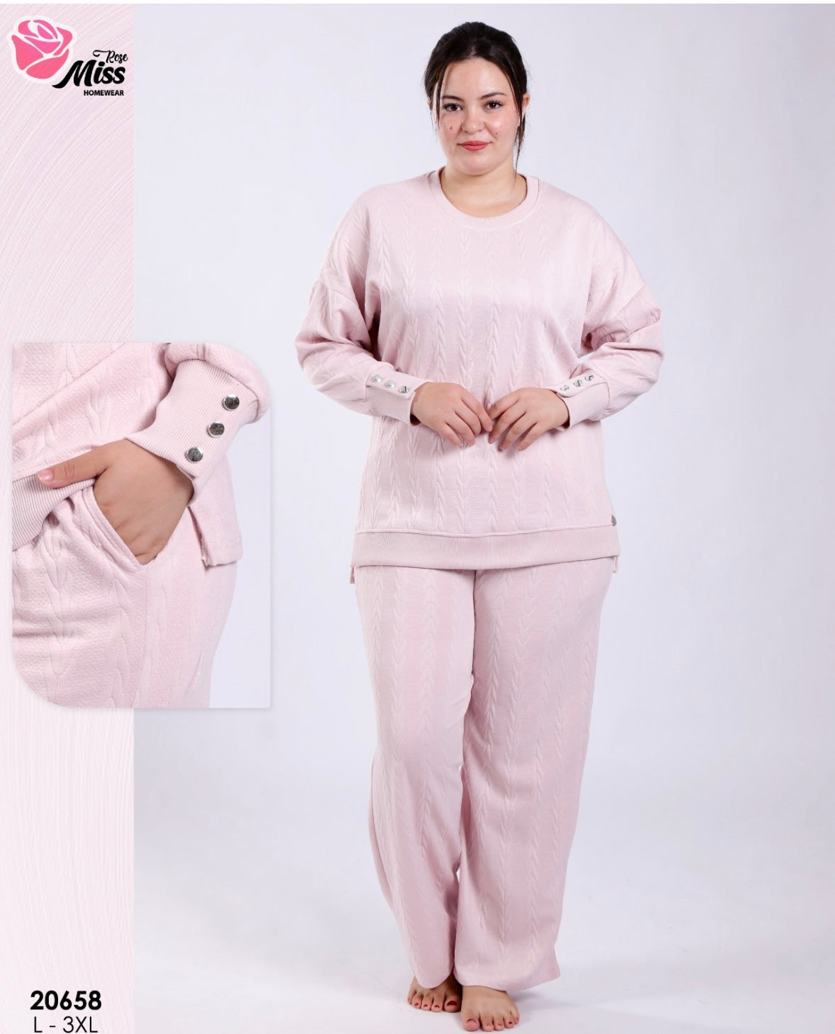 Pyjama manche longue grand taille