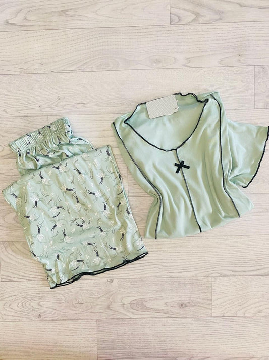Pyjama demi manches grand taille avec pantacourt