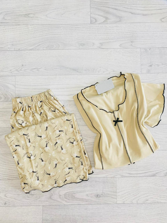 Pyjama demi manches grand taille avec pantacourt
