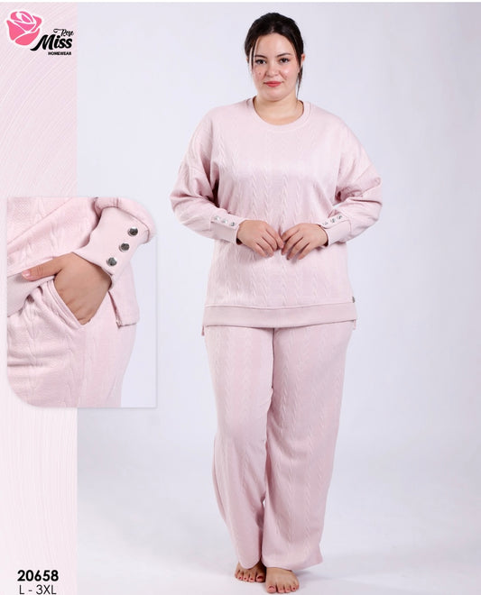 Pyjama manche longue grand taille