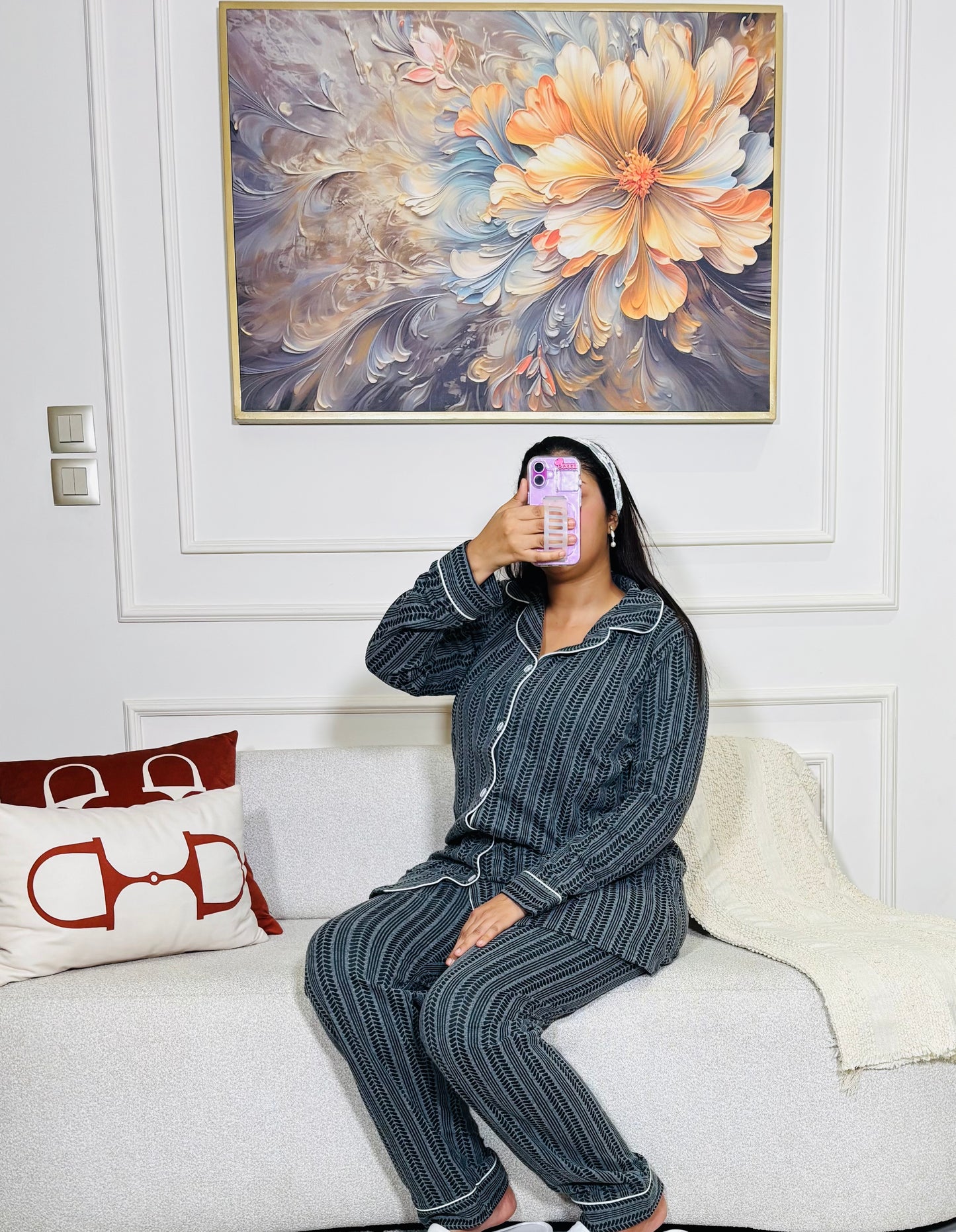 Pyjama manche longue grand taille