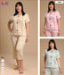 Pyjama demi manches grand taille avec pantacourt