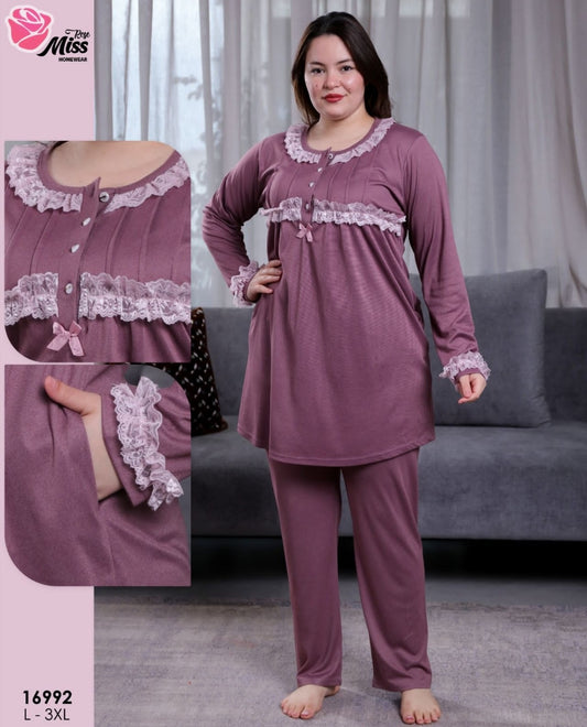 Pyjama manche longue grand taille