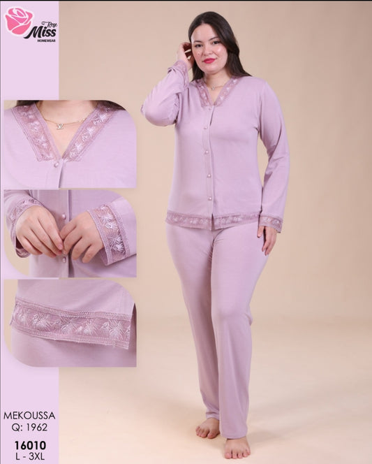 Pyjama manche longue grand taille