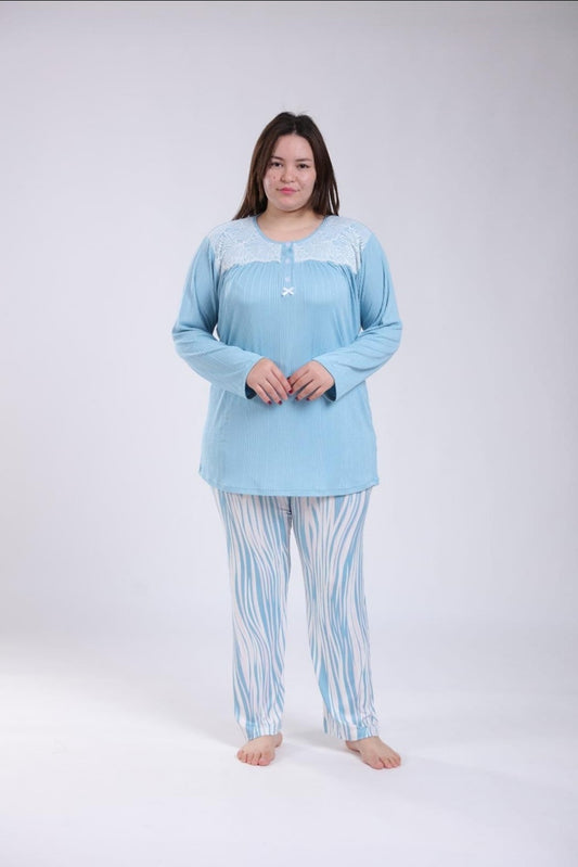 Pyjama manche longue grand taille